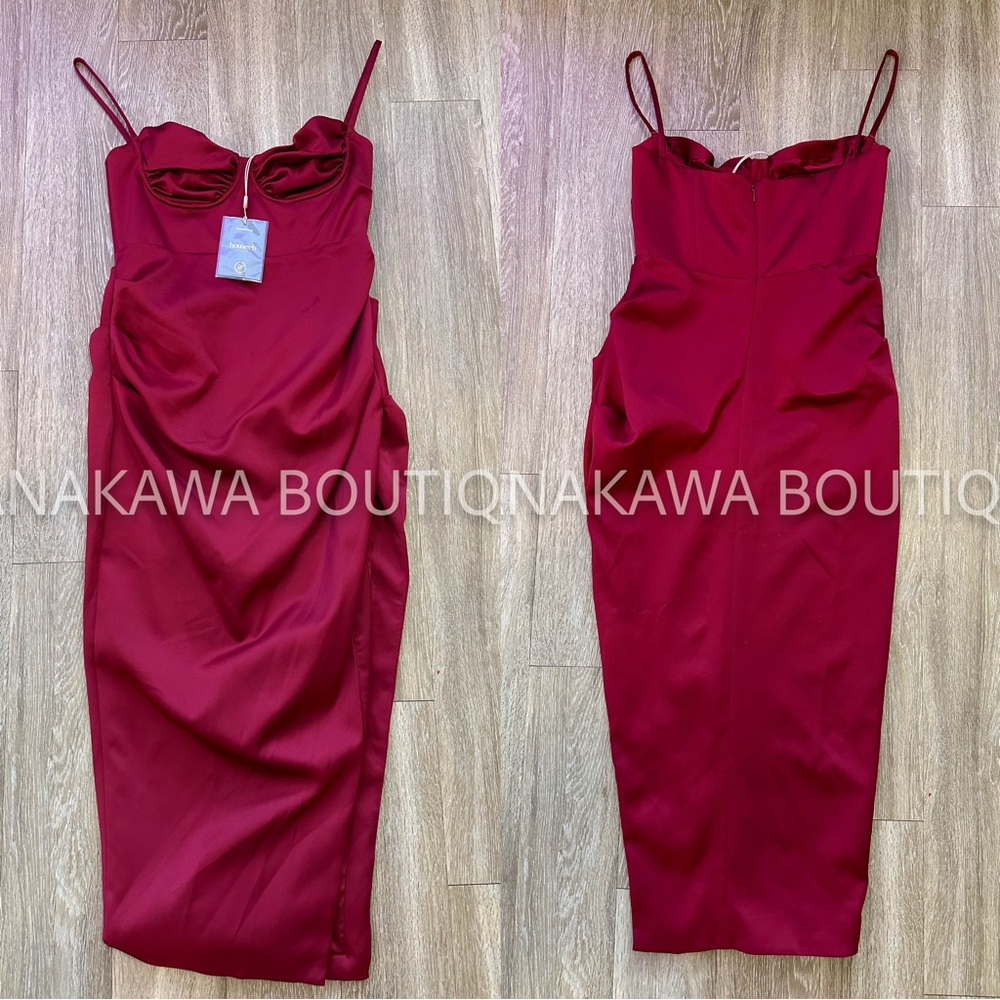 House of cb Flora Wine Maxi dress - Picture 6 of 6